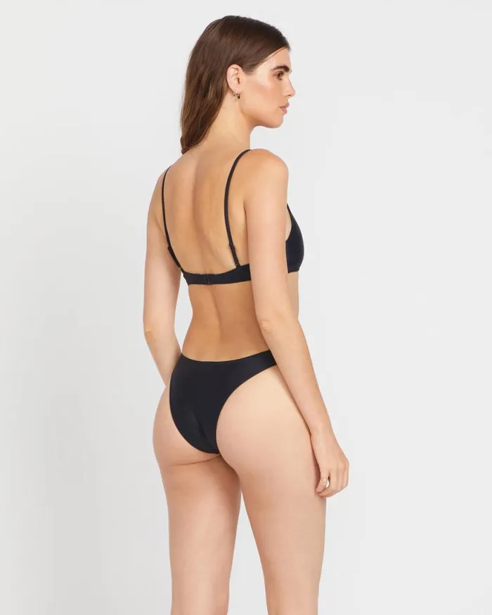 Simply Solid V Bikini Bottom 8211 Black Womens Volcom Bikinis