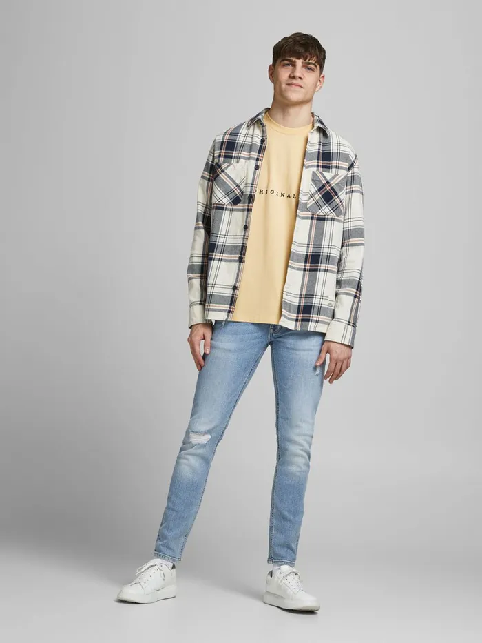 Skinny Jeans JACK and JONES Mens LIAM ORIGINAL NA 422 SKINNY FIT JEANS Blue Blue Denim