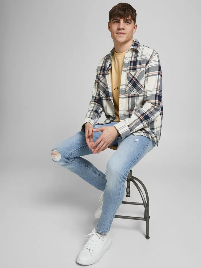 Skinny Jeans JACK and JONES Mens LIAM ORIGINAL NA 422 SKINNY FIT JEANS Blue Blue Denim