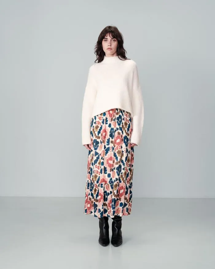 SKIRT BEIGE NICKY Shop Grace and Mila Midi Skirts