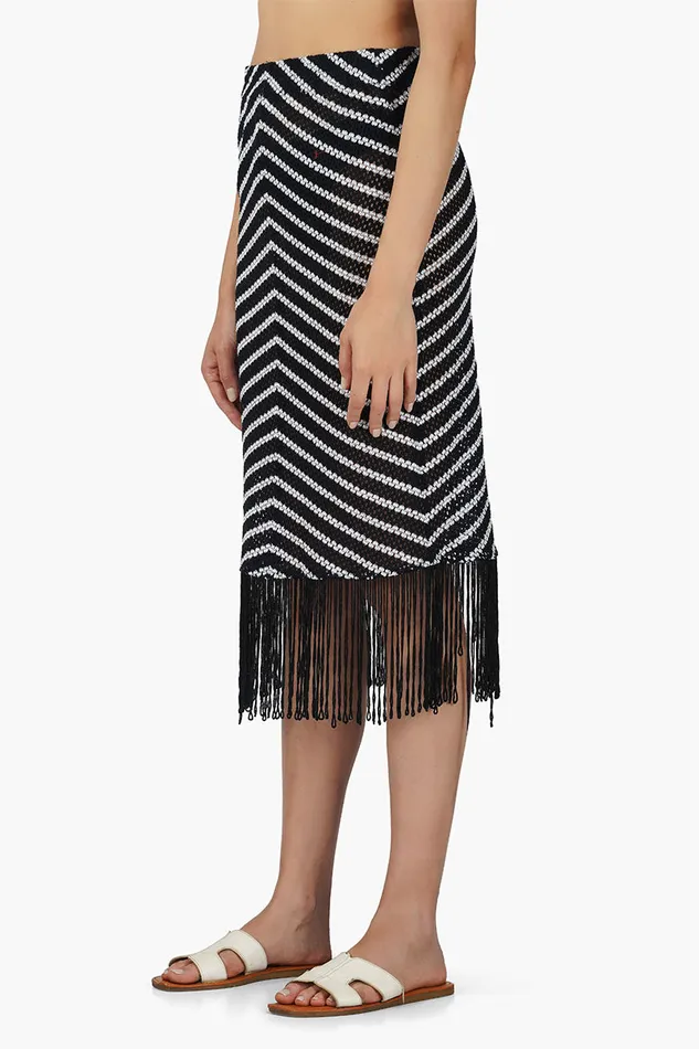 Skirts America and Beyond Women Cleo Stripe Fringe Skirt