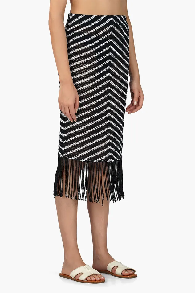 Skirts America and Beyond Women Cleo Stripe Fringe Skirt