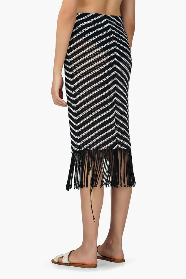 Skirts America and Beyond Women Cleo Stripe Fringe Skirt