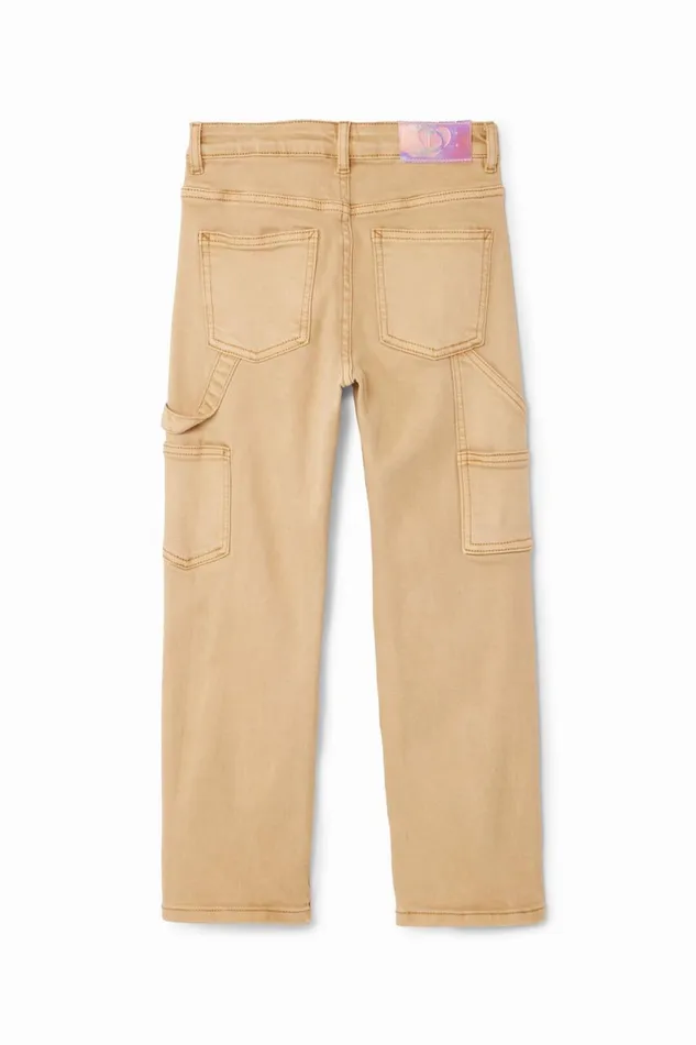 Skirts And Trousers Kids Desigual Straight Denim Pants White