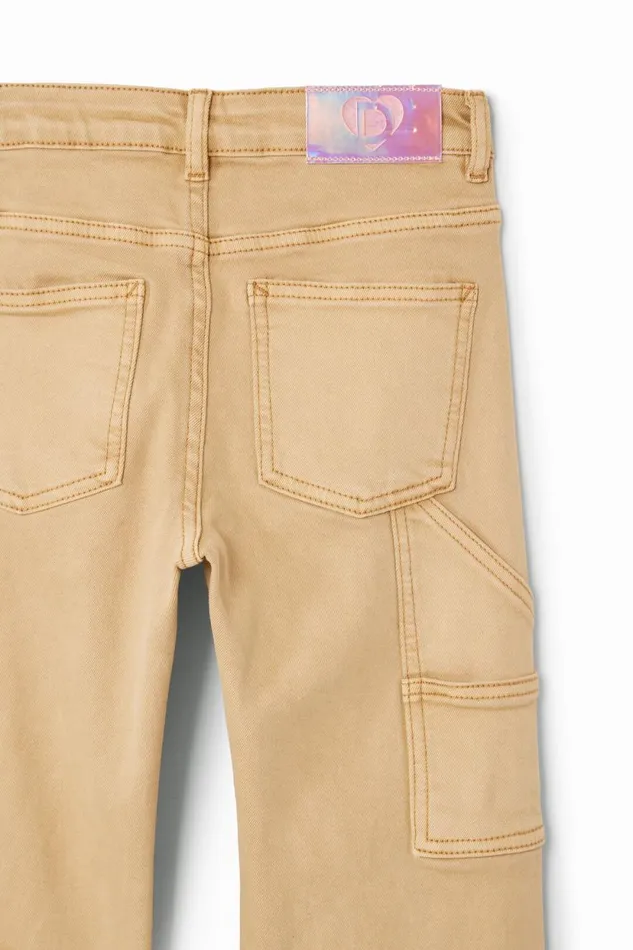 Skirts And Trousers Kids Desigual Straight Denim Pants White