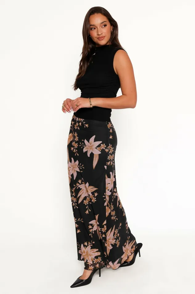 Skirts Bloise Maxi Skirt Black Floral 8211 Petal and Pup Women