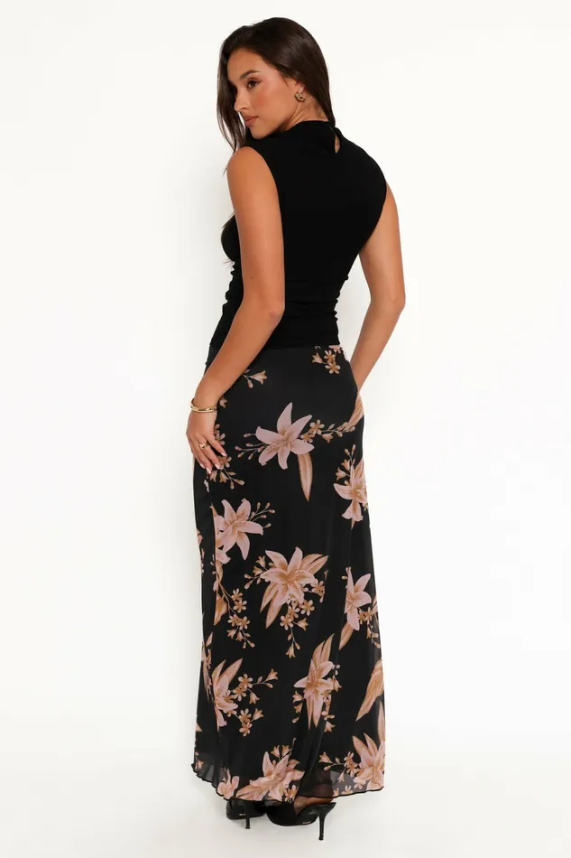 Skirts Bloise Maxi Skirt Black Floral 8211 Petal and Pup Women