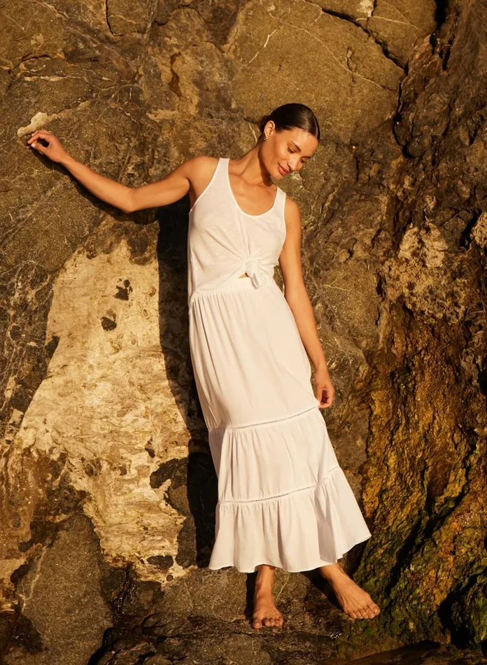 Skirts Women Bella Dahl Ladder Trim Tiered Maxi Skirt 8211 White