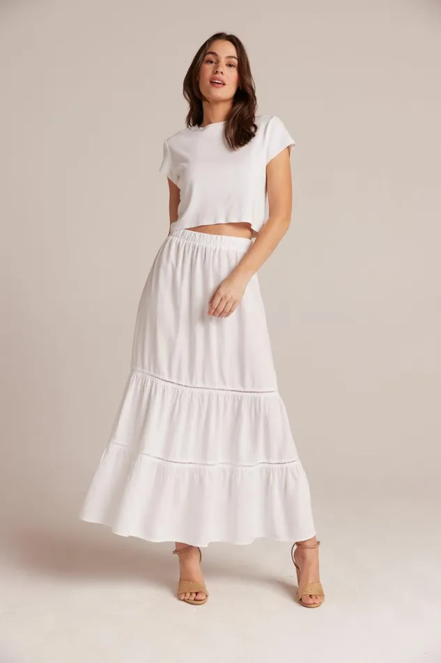 Skirts Women Bella Dahl Ladder Trim Tiered Maxi Skirt 8211 White Skirts Women Bella Dahl Ladder Trim Tiered Maxi Skirt 8211 White