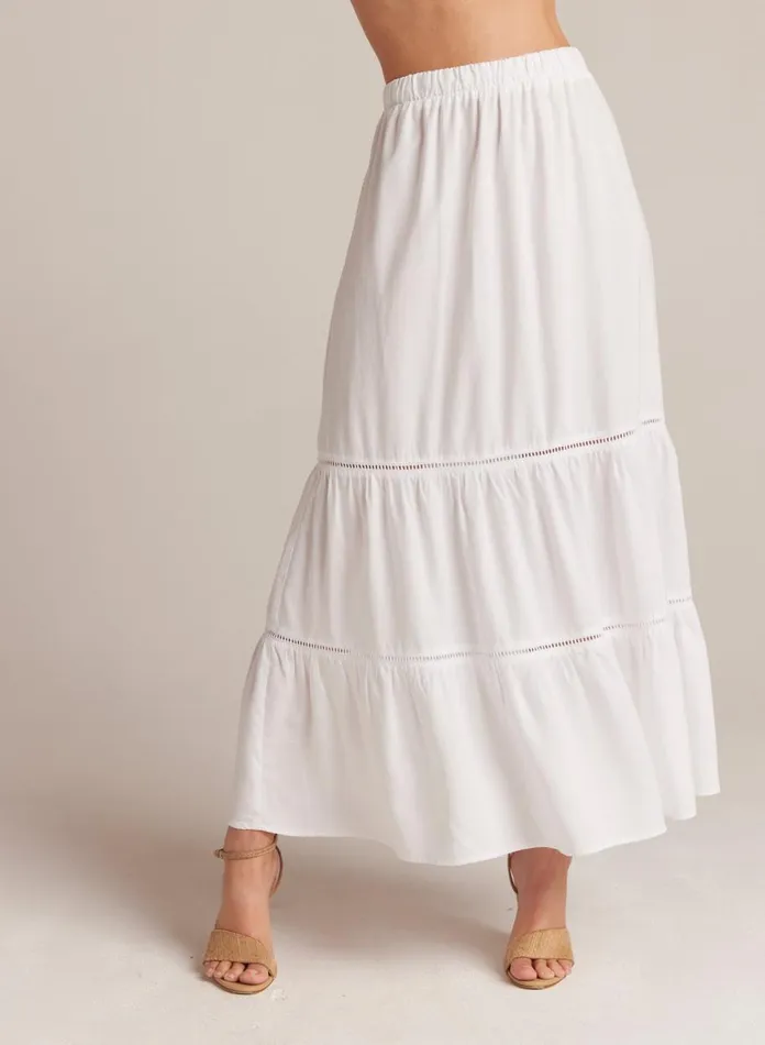 Skirts Women Bella Dahl Ladder Trim Tiered Maxi Skirt 8211 White Skirts Women Bella Dahl Ladder Trim Tiered Maxi Skirt 8211 White