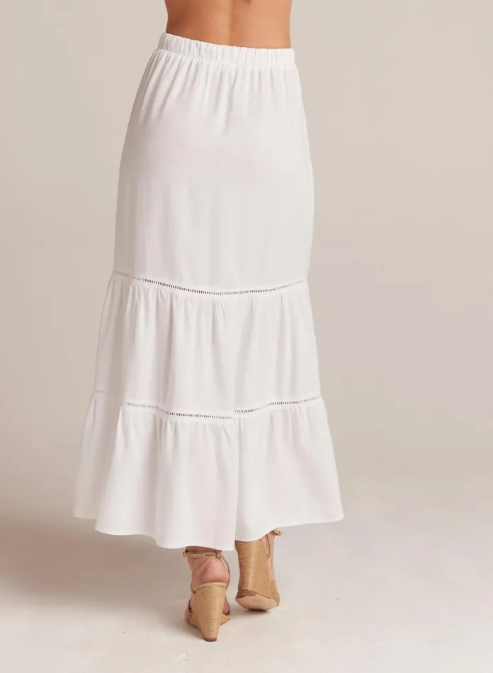 Skirts Women Bella Dahl Ladder Trim Tiered Maxi Skirt 8211 White Skirts Women Bella Dahl Ladder Trim Tiered Maxi Skirt 8211 White