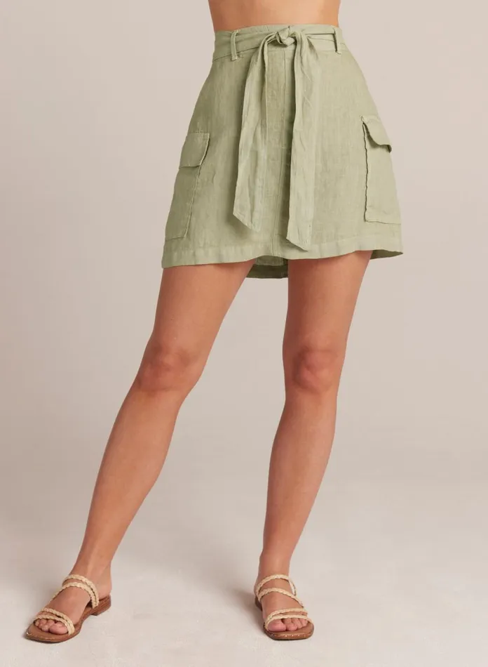 Skirts Women Bella Dahl Linen Cargo Mini Skirt 8211 Pale Palm Skirts Women Bella Dahl Linen Cargo Mini Skirt 8211 Pale Palm