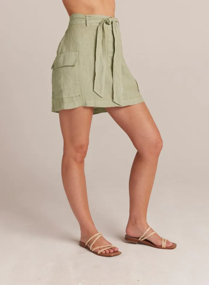 Skirts Women Bella Dahl Linen Cargo Mini Skirt 8211 Pale Palm Skirts Women Bella Dahl Linen Cargo Mini Skirt 8211 Pale Palm