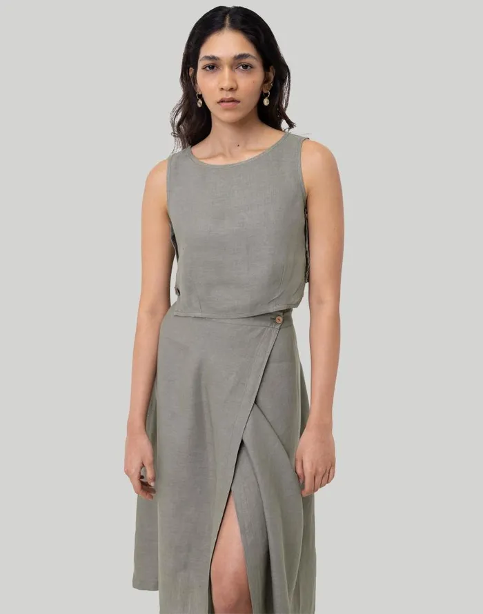 Skirts Women Madewell Reistor Overlap Midi Skirt Dark Green