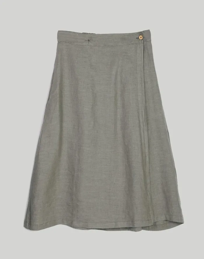 Skirts Women Madewell Reistor Overlap Midi Skirt Dark Green