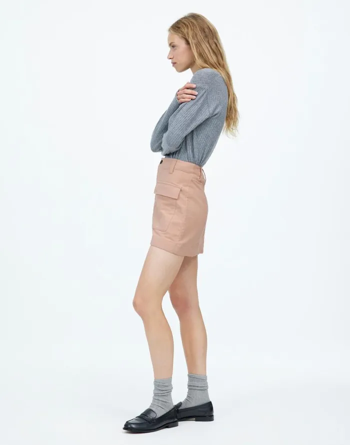 Skirts Women Madewell Utility Mini Skirt In Moleskin Pale Blush