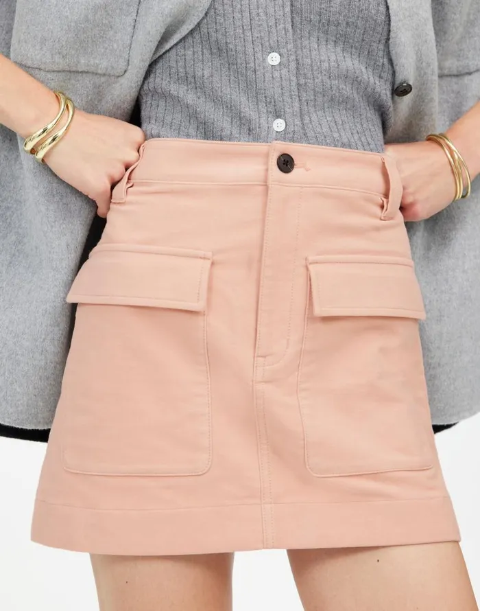 Skirts Women Madewell Utility Mini Skirt In Moleskin Pale Blush