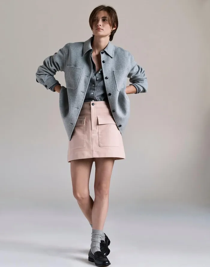 Skirts Women Madewell Utility Mini Skirt In Moleskin Pale Blush