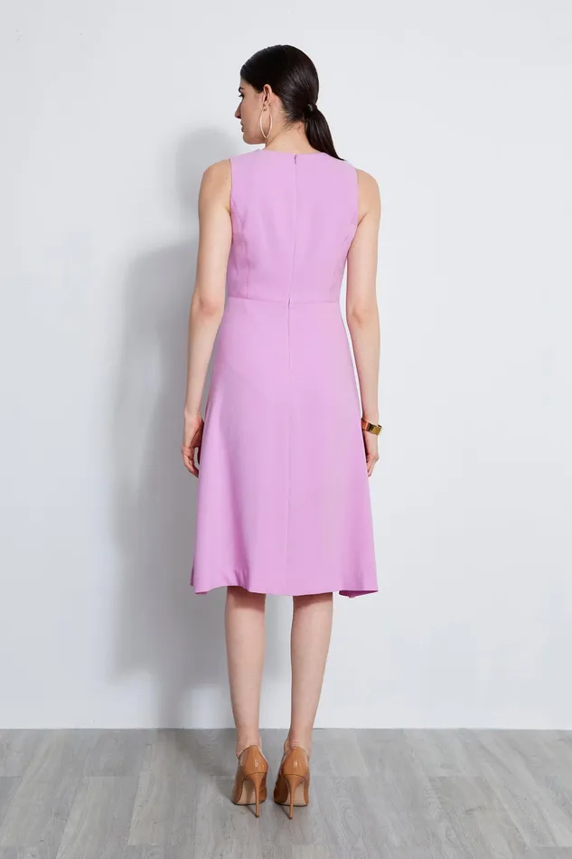 Sleeveless Dresses Women Elie Tahari Fit and Flare Dart Midi Dress ORCHID