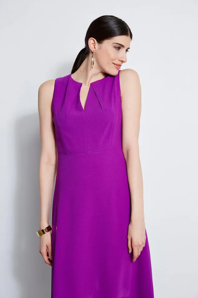 Sleeveless Dresses Women Elie Tahari Fit and Flare Dart Midi Dress WILD BERRY