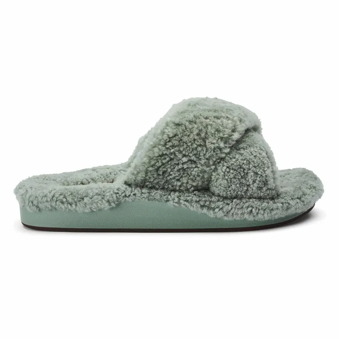 Slides Women Olukai Hila Heu Slide Slipper Sandals 8211 Muted Green