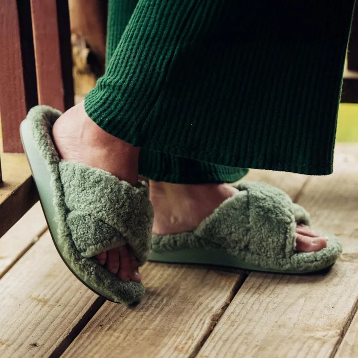 Slides Women Olukai Hila Heu Slide Slipper Sandals 8211 Muted Green