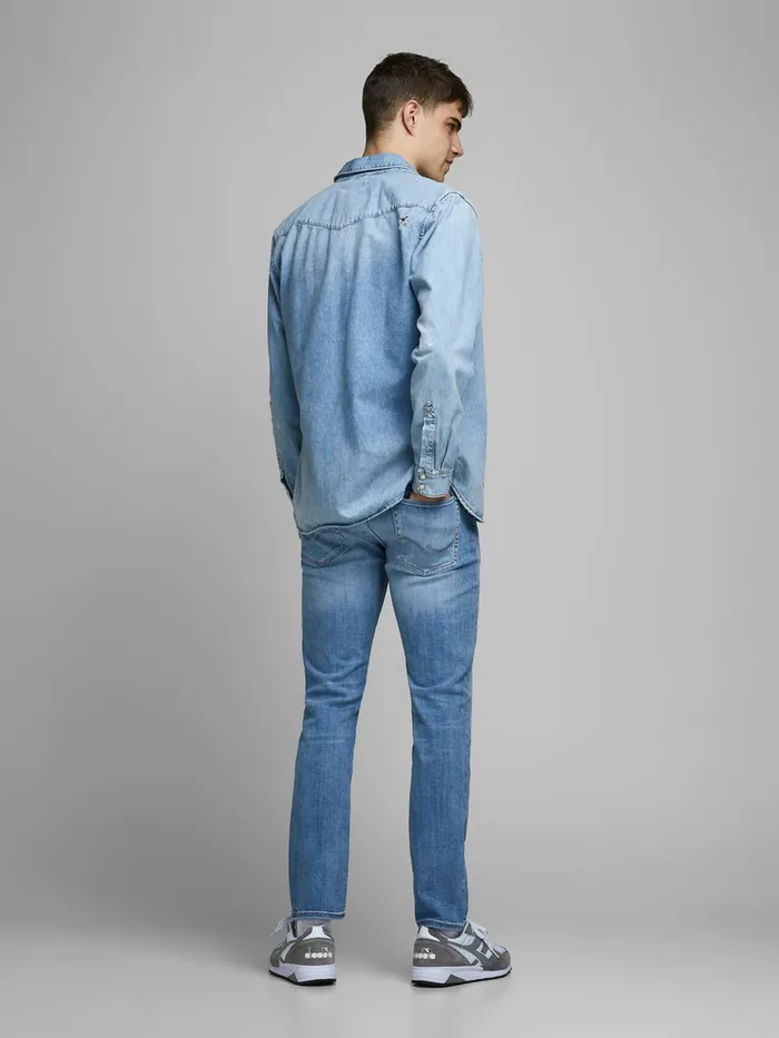 Slim and Straight Jeans JACK and JONES Mens TIM ICON AM 967 50SPS SLIMSTRAIGHT FIT JEANS Blue Blue Denim