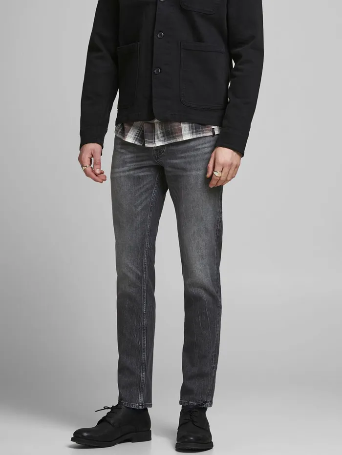 Slim and Straight Jeans JACK and JONES Mens TIM ORIGINAL CJ 515 SLIMSTRAIGHT FIT JEANS Grey Black Denim Slim and Straight Jeans JACK and JONES Mens TIM ORIGINAL CJ 515 SLIMSTRAIGHT FIT JEANS Grey Black Denim