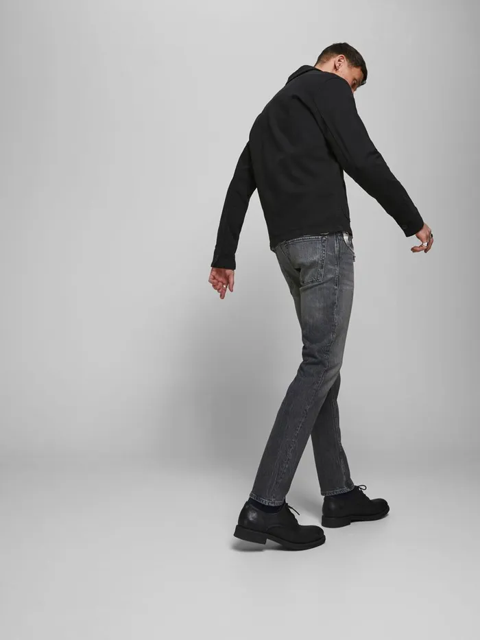 Slim and Straight Jeans JACK and JONES Mens TIM ORIGINAL CJ 515 SLIMSTRAIGHT FIT JEANS Grey Black Denim