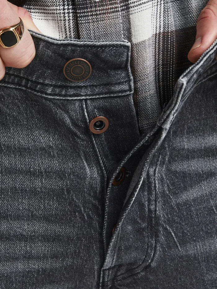 Slim and Straight Jeans JACK and JONES Mens TIM ORIGINAL CJ 515 SLIMSTRAIGHT FIT JEANS Grey Black Denim