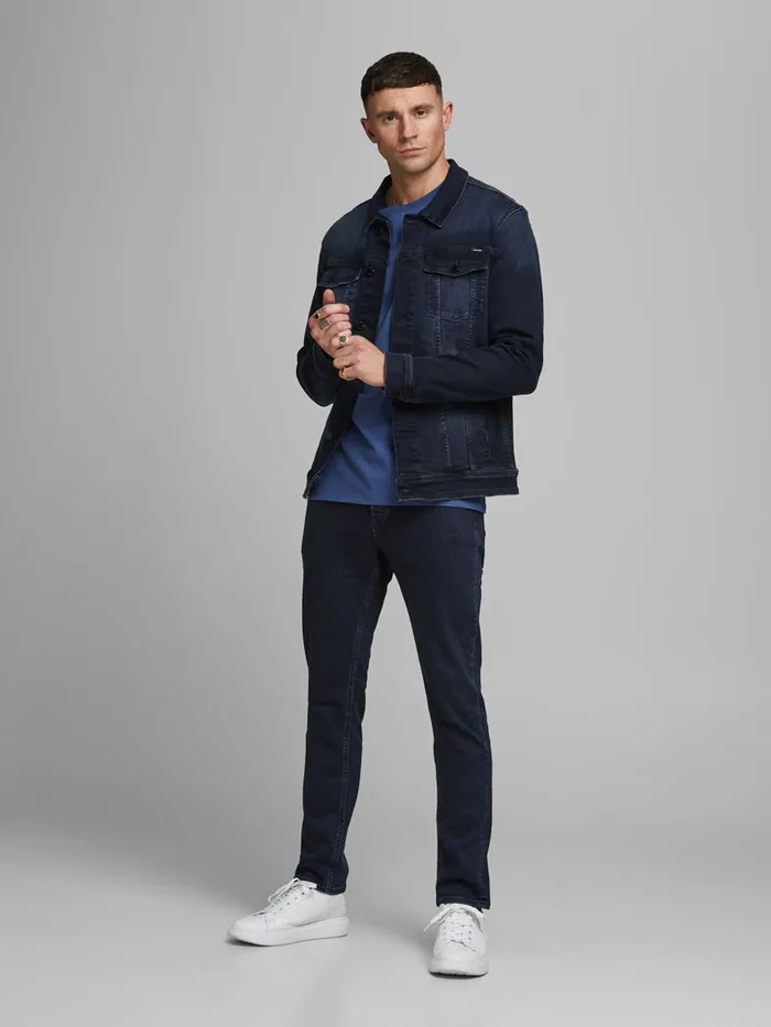 Slim and Straight Jeans JACK and JONES Mens TIM VINTAGE AM 603 SLIMSTRAIGHT FIT JEANS Blue Blue Denim