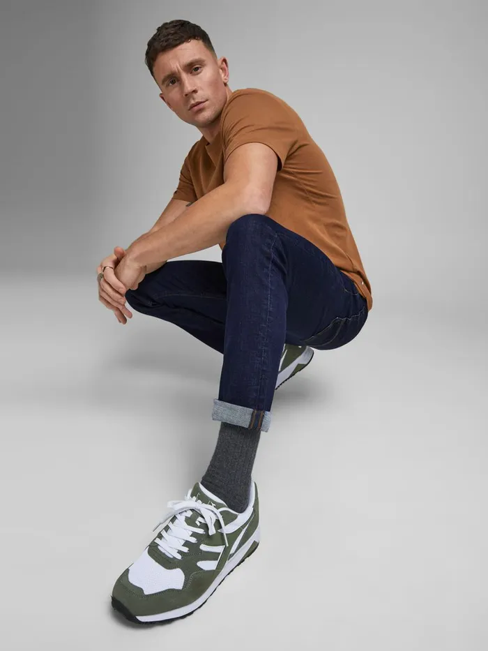 Slim and Straight Jeans JACK and JONES Mens TIM VINTAGE AM 604 SLIMSTRAIGHT FIT JEANS Blue Blue Denim
