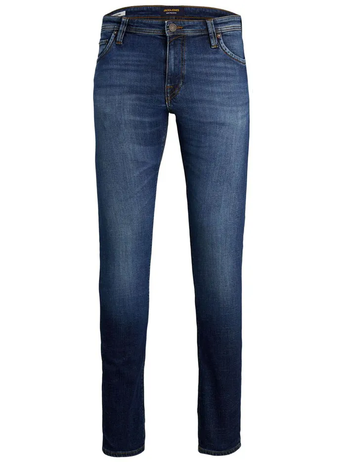 Slim and Straight Jeans JACK and JONES Mens TIM VINTAGE AM 605 SLIMSTRAIGHT FIT JEANS Blue Blue Denim