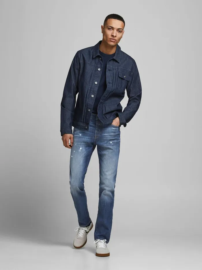 Slim and Straight Jeans JACK and JONES Mens TIM VINTAGE JOS 731 SLIMSTRAIGHT FIT JEANS Blue Blue Denim