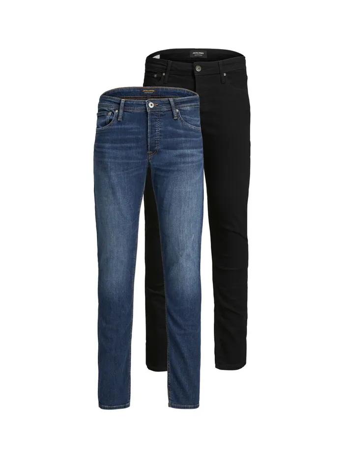 Slim Jeans JACK and JONES Mens 2PACK GELNN ORIGINAL AM SLIM FIT JEANS Black Black Denim Slim Jeans JACK and JONES Mens 2PACK GELNN ORIGINAL AM SLIM FIT JEANS Black Black Denim