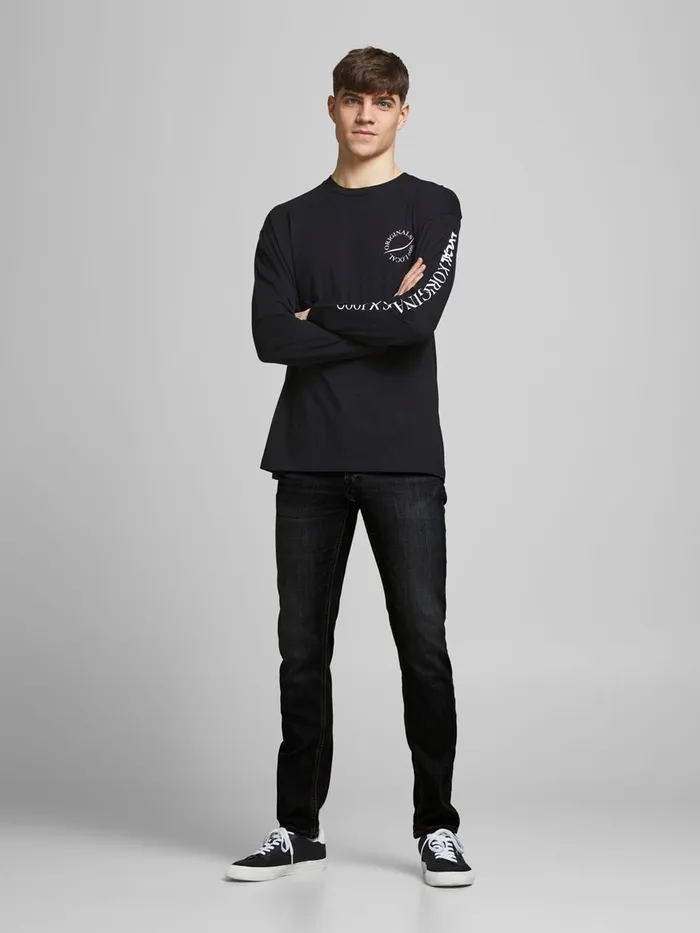 Slim Jeans JACK and JONES Mens 2PACK GELNN ORIGINAL AM SLIM FIT JEANS Black Black Denim