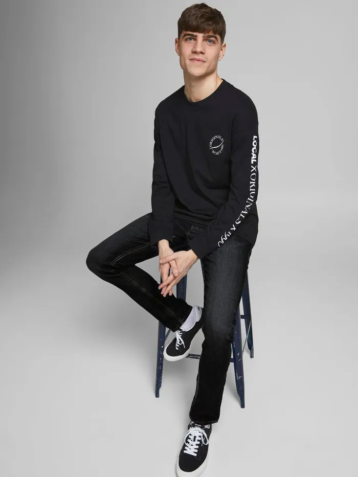 Slim Jeans JACK and JONES Mens 2PACK GELNN ORIGINAL AM SLIM FIT JEANS Black Black Denim