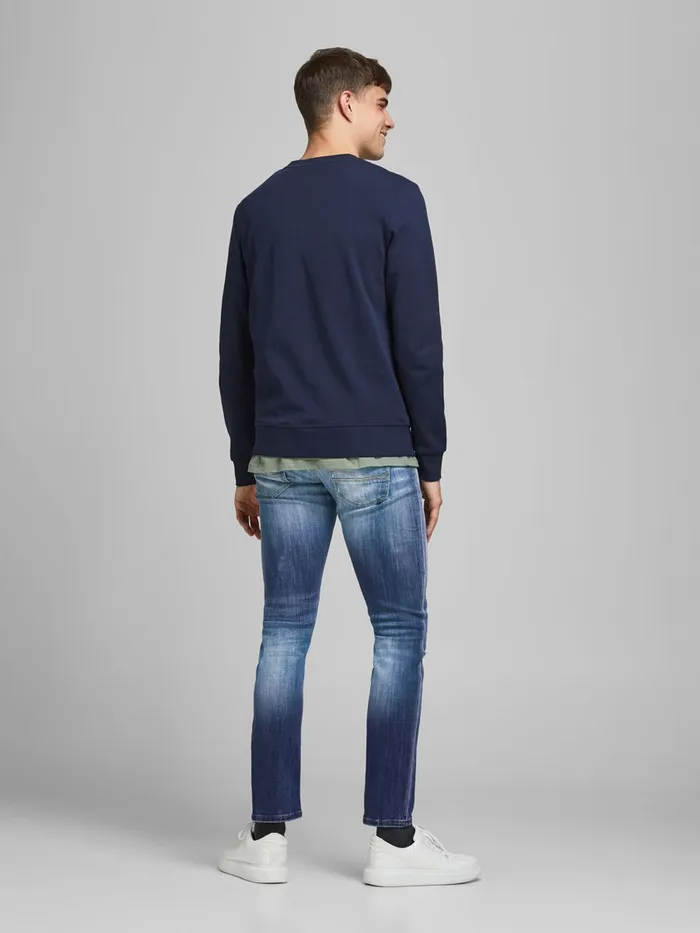 Slim Jeans JACK and JONES Mens GLENN FOX GE 740 SLIM FIT JEANS Blue Blue Denim