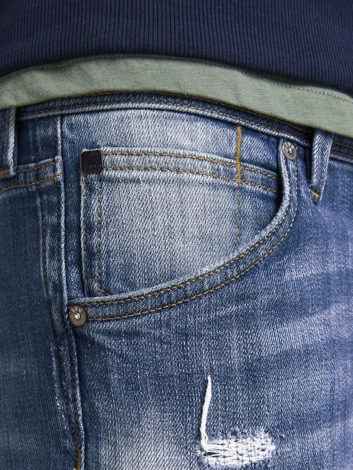 Slim Jeans JACK and JONES Mens GLENN FOX GE 740 SLIM FIT JEANS Blue Blue Denim
