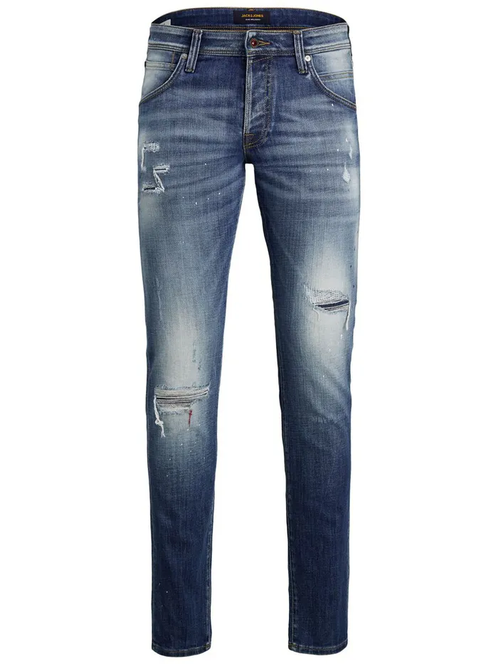 Slim Jeans JACK and JONES Mens GLENN FOX GE 740 SLIM FIT JEANS Blue Blue Denim