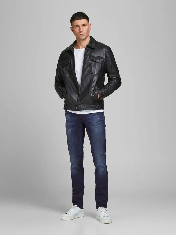 Slim Jeans JACK and JONES Mens GLENN ICON JJ 758 SLIM FIT JEANS Blue Blue Denim