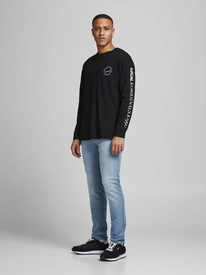 Slim Jeans JACK and JONES Mens GLENN ORIGINAL JJ 261 SLIM FIT JEANS Blue Blue Denim
