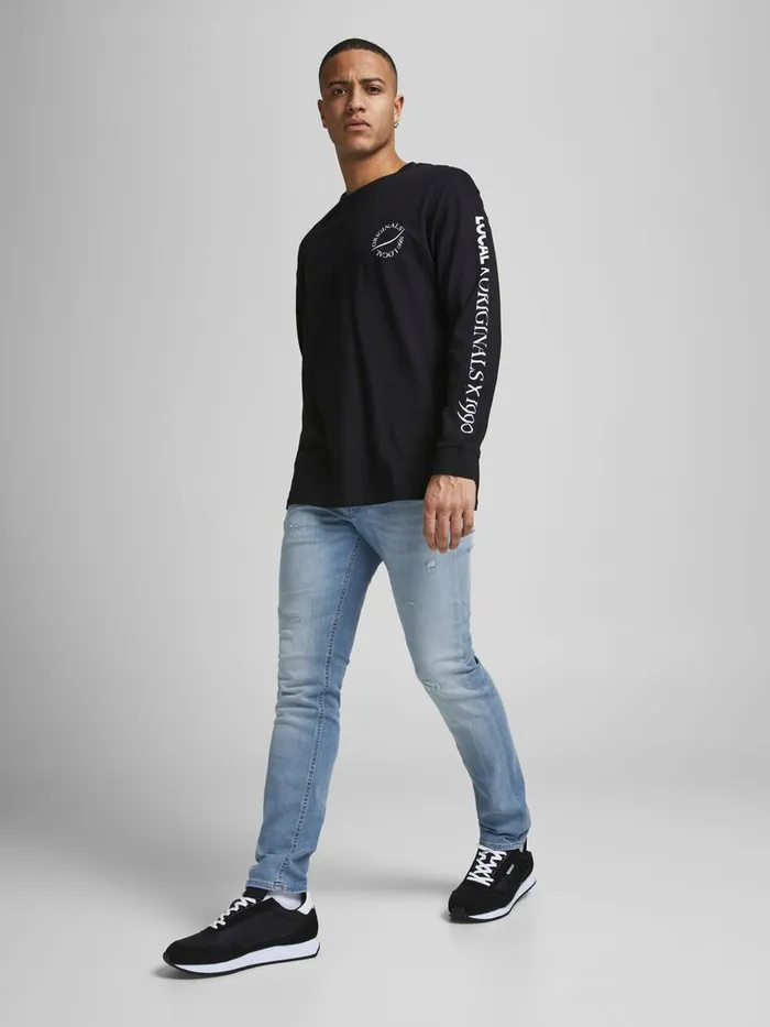 Slim Jeans JACK and JONES Mens GLENN ORIGINAL JJ 261 SLIM FIT JEANS Blue Blue Denim