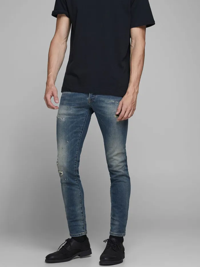 Slim Jeans JACK and JONES Mens GLENN ROCK BL 935 INDIGO KNIT SLIM FIT JEANS Blue Blue Denim Slim Jeans JACK and JONES Mens GLENN ROCK BL 935 INDIGO KNIT SLIM FIT JEANS Blue Blue Denim