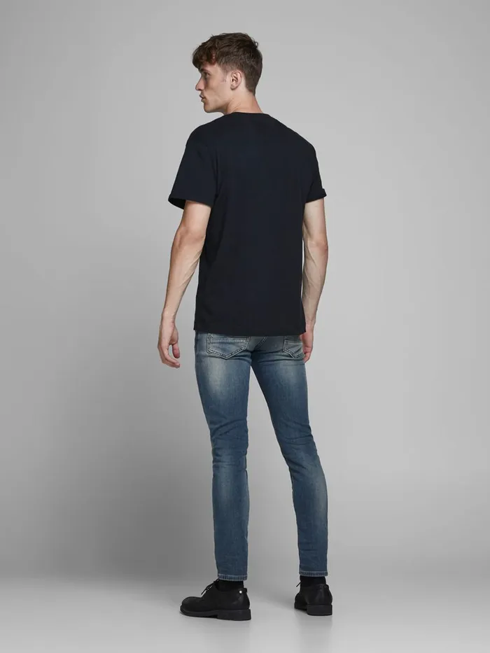 Slim Jeans JACK and JONES Mens GLENN ROCK BL 935 INDIGO KNIT SLIM FIT JEANS Blue Blue Denim