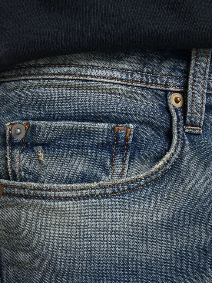 Slim Jeans JACK and JONES Mens GLENN ROCK BL 935 INDIGO KNIT SLIM FIT JEANS Blue Blue Denim