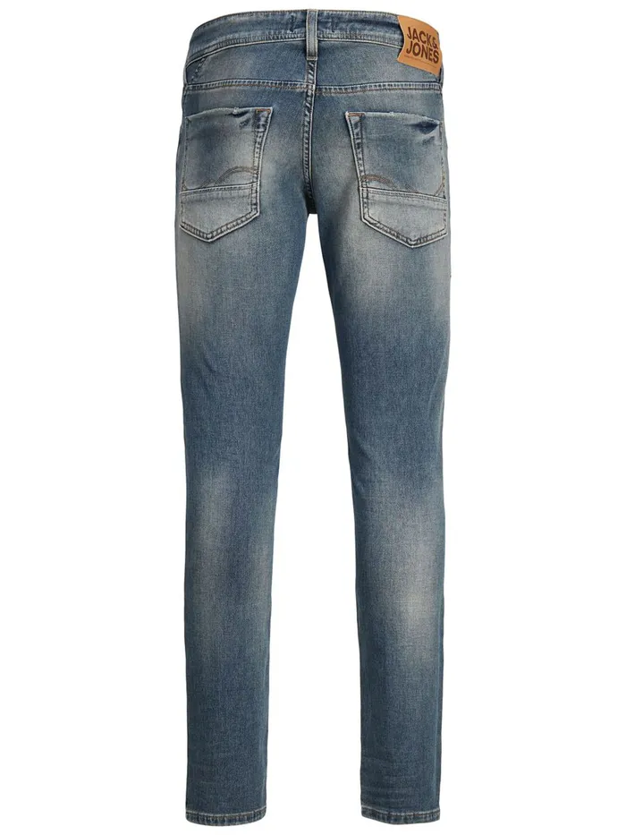 Slim Jeans JACK and JONES Mens GLENN ROCK BL 935 INDIGO KNIT SLIM FIT JEANS Blue Blue Denim