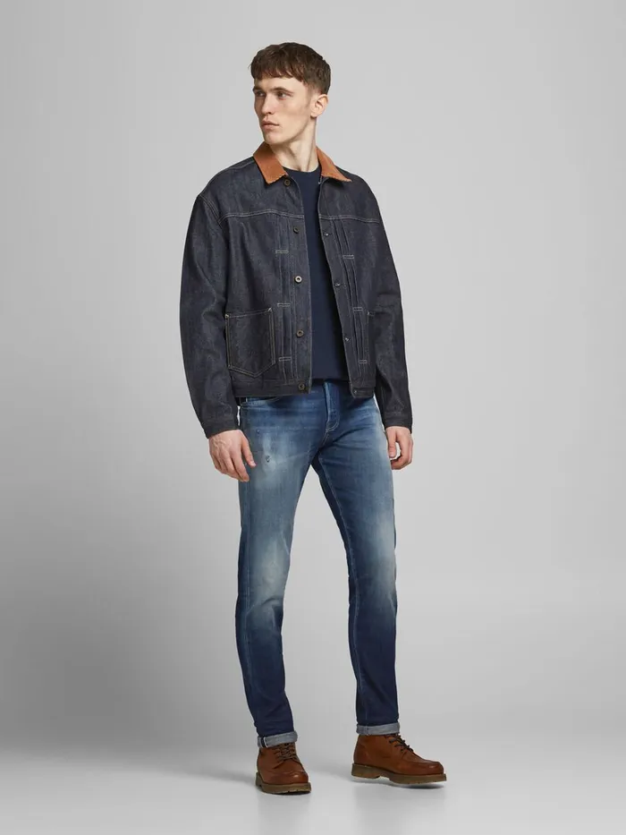 Slim Jeans JACK and JONES Mens GLENN ROYAL R252 RDD SLIM FIT JEANS Blue Blue Denim