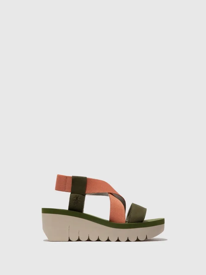 SlingBack Sandals YABI922FLY ARMY GREENTEA ROSEARMY GREEN Women Fly London Sandals