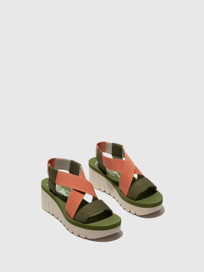 SlingBack Sandals YABI922FLY ARMY GREENTEA ROSEARMY GREEN Women Fly London Sandals